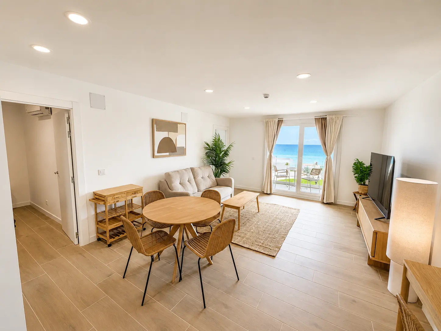Salón de la Suite Familiar con vistas al mar